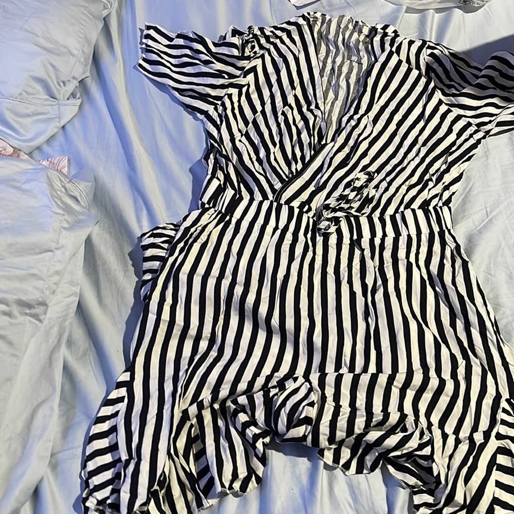 White and black dress